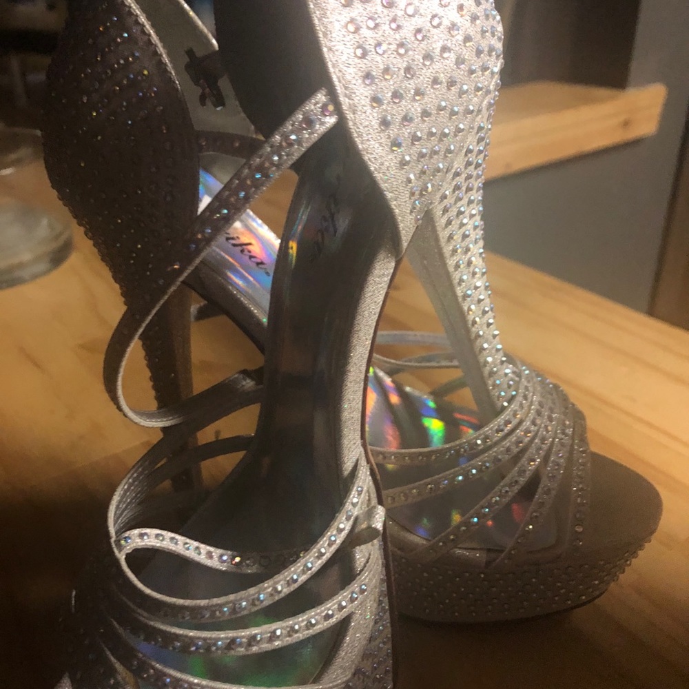Sparkly Silver Heels